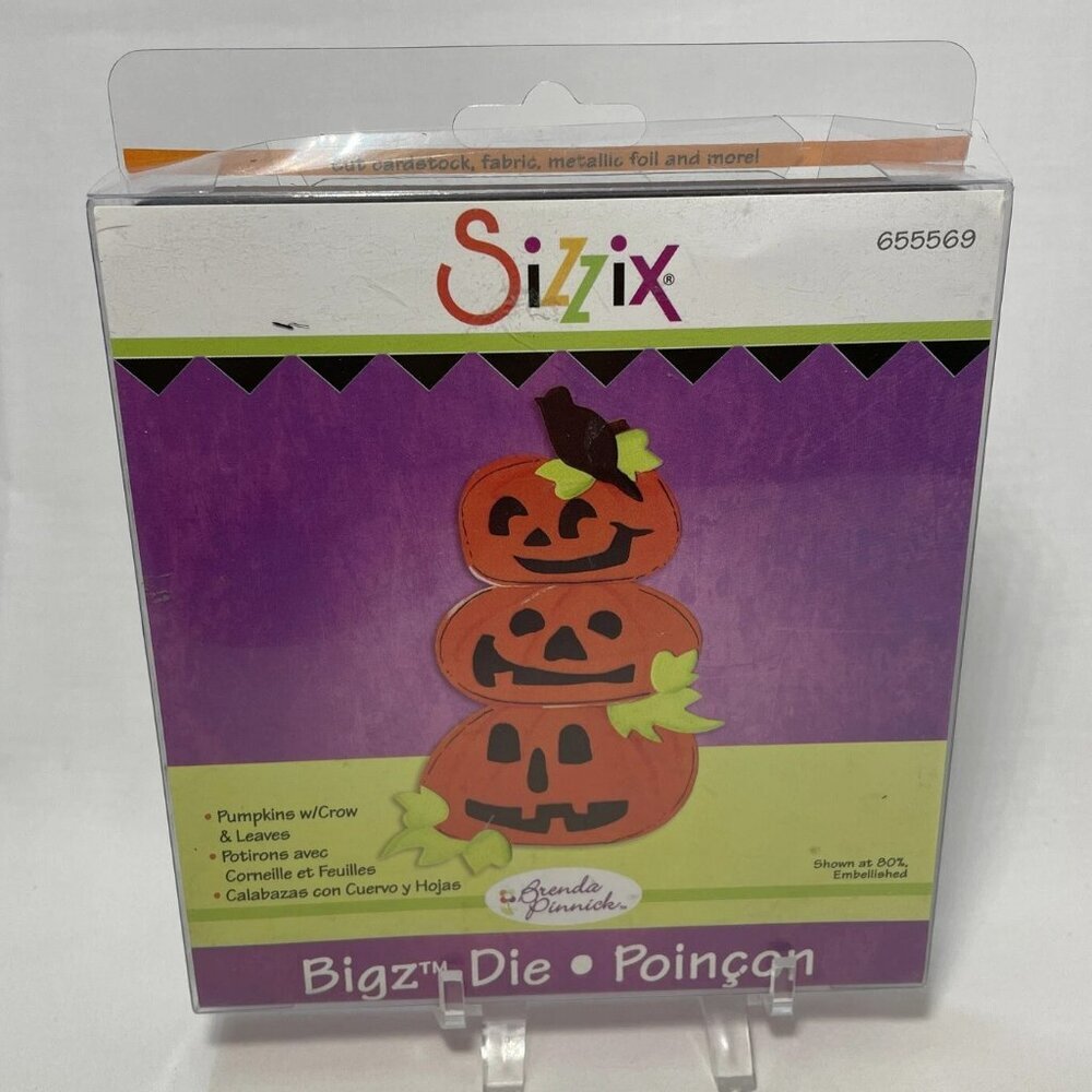 Sizzix Bigz Die Pumpkins with Crow and Leaves by Brenda Pinnick NIB​
